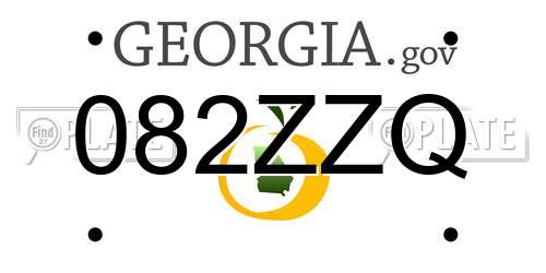 082ZZQ Georgia License Plate