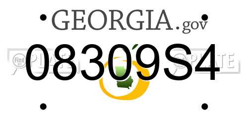08309S4 Georgia License Plate