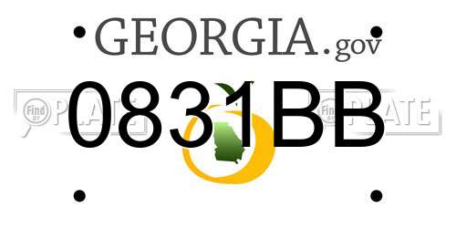 0831BB Georgia License Plate