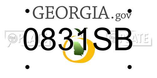 0831SB Georgia License Plate