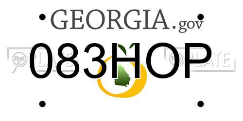 083HOP Georgia License Plate