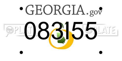 083I55 Georgia License Plate