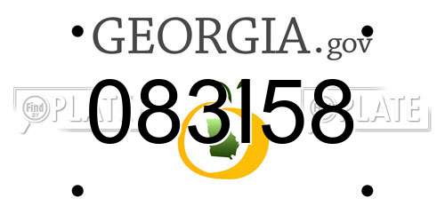 083I58 Georgia License Plate
