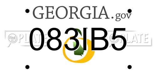 083IB5 Georgia License Plate