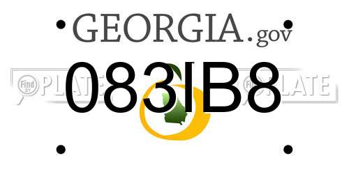 083IB8 Georgia License Plate