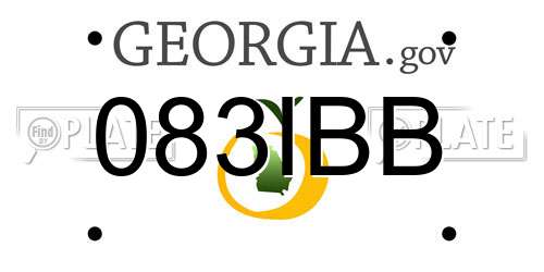 083IBB Georgia License Plate