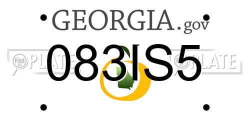 083IS5 Georgia License Plate