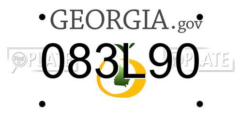 083L90 Georgia License Plate