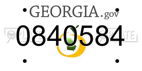 0840584 Georgia License Plate