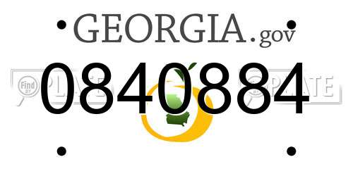 0840884 Georgia License Plate