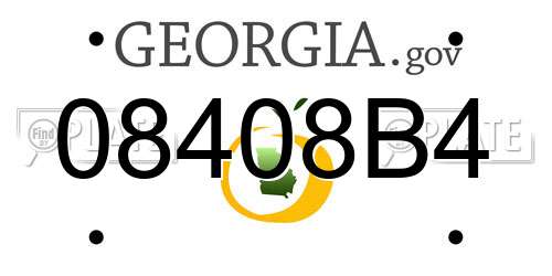 08408B4 Georgia License Plate