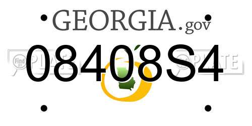 08408S4 Georgia License Plate