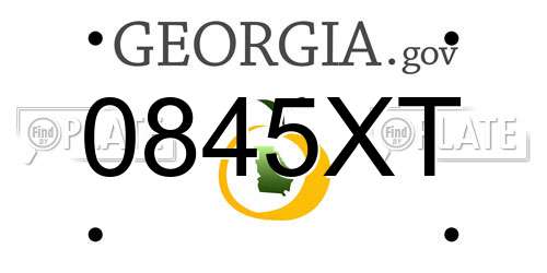 0845XT Georgia License Plate