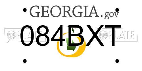 084BXT Georgia License Plate