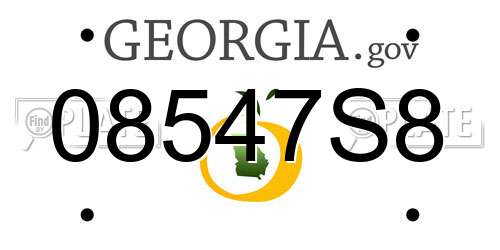 08547S8 Georgia License Plate