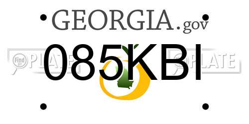 085KBI Georgia License Plate