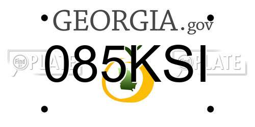 085KSI Georgia License Plate