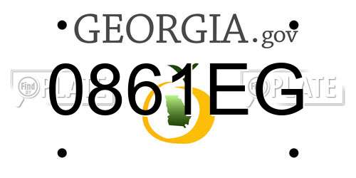 0861EG Georgia License Plate
