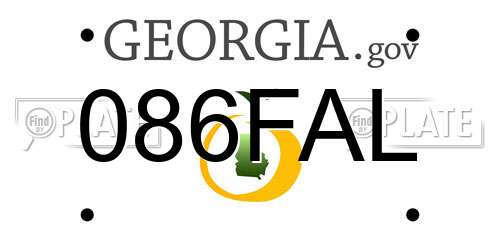 086FAL Georgia License Plate