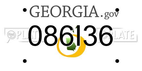 086I36 Georgia License Plate