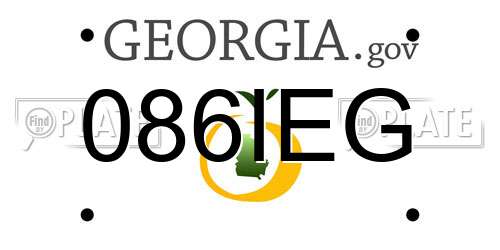 086IEG Georgia License Plate