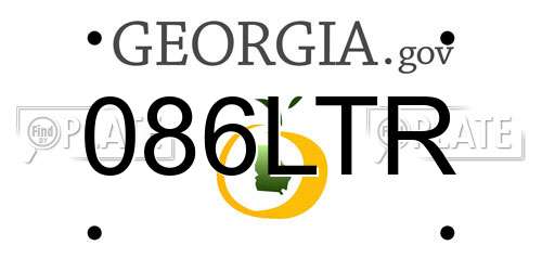 086LTR Georgia License Plate