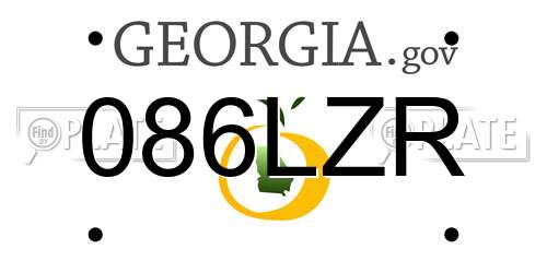 086LZR Georgia License Plate