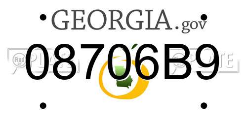 08706B9 Georgia License Plate