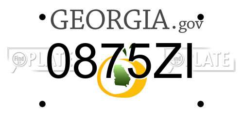 0875ZI Georgia License Plate