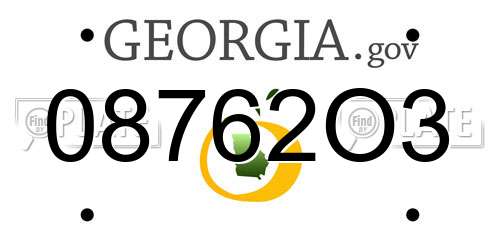 08762O3 Georgia License Plate