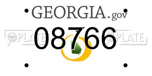08766 Georgia License Plate