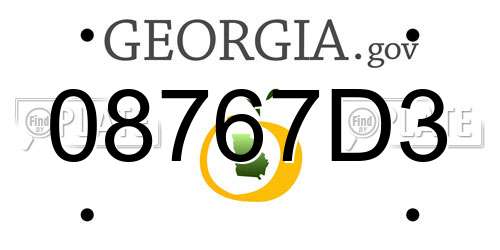 08767D3 Georgia License Plate