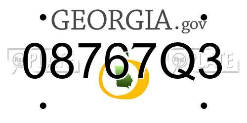 08767Q3 Georgia License Plate