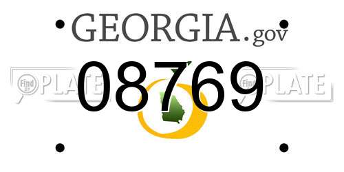 08769 Georgia License Plate