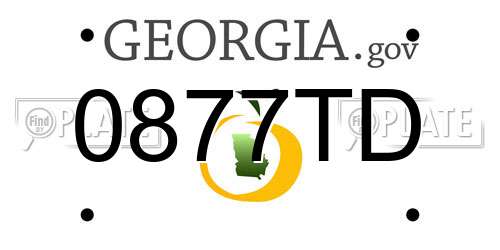 0877TD Georgia License Plate