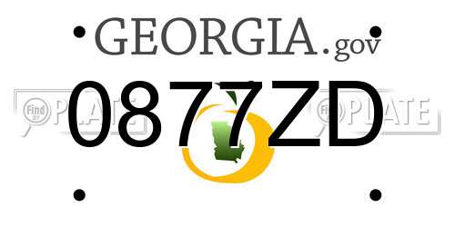 0877ZD Georgia License Plate