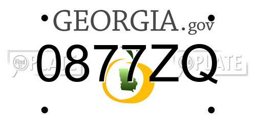 0877ZQ Georgia License Plate