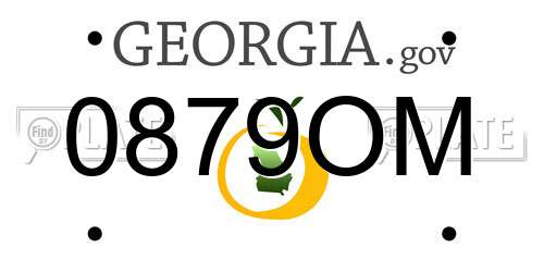 0879OM Georgia License Plate