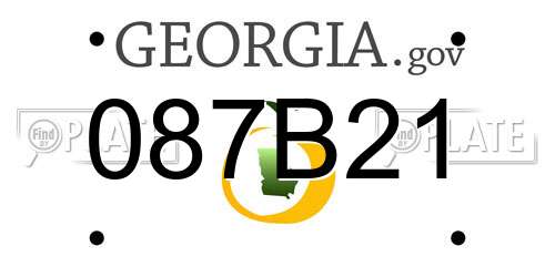 087B21 Georgia License Plate