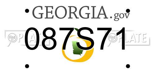 087S71 Georgia License Plate