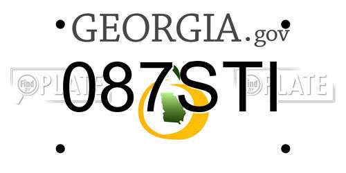 087STI Georgia License Plate