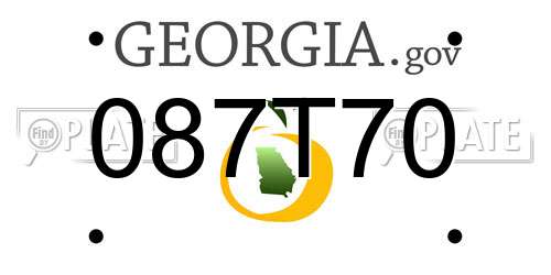 087T70 Georgia License Plate
