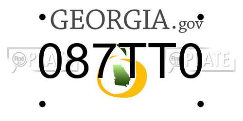 087TT0 Georgia License Plate