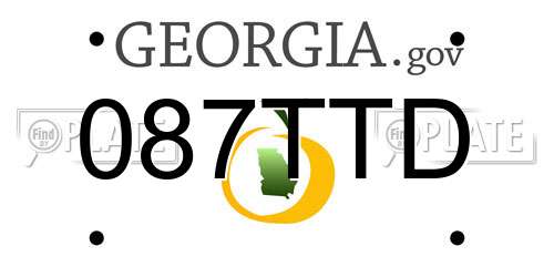 087TTD Georgia License Plate