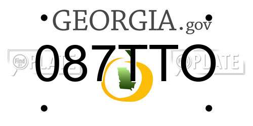 087TTO Georgia License Plate