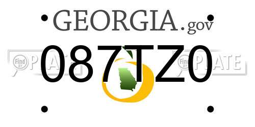 087TZ0 Georgia License Plate