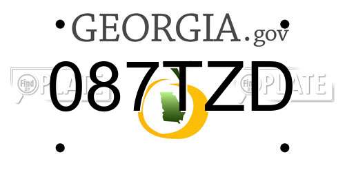 087TZD Georgia License Plate