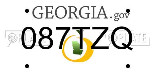 087TZQ Georgia License Plate