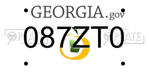 087ZT0 Georgia License Plate