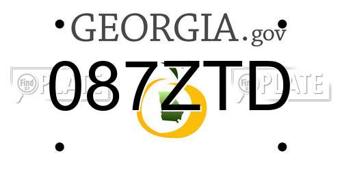 087ZTD Georgia License Plate